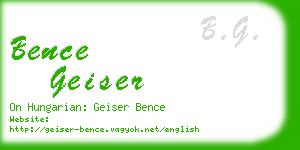 bence geiser business card